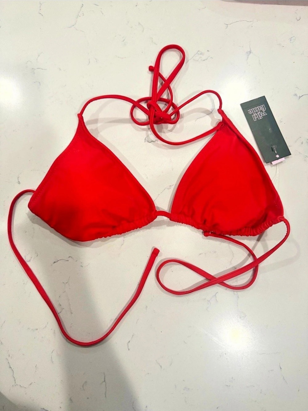 Wild Fable Triangle Bikini Top Red Size Large